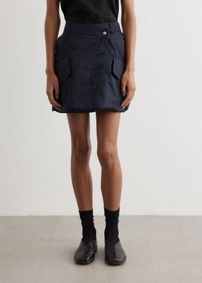 Layered Structure Laid Back Look Padded Cargo Mini Skirt