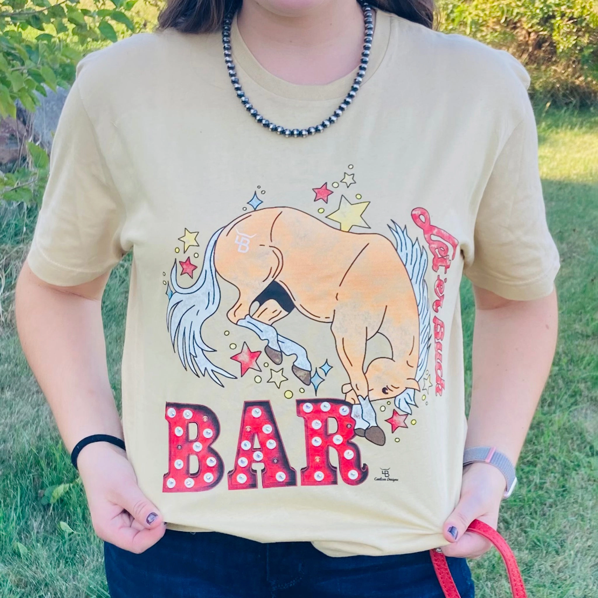 Let'er Buck Bar Bronc Tee Multi Directional Mobility