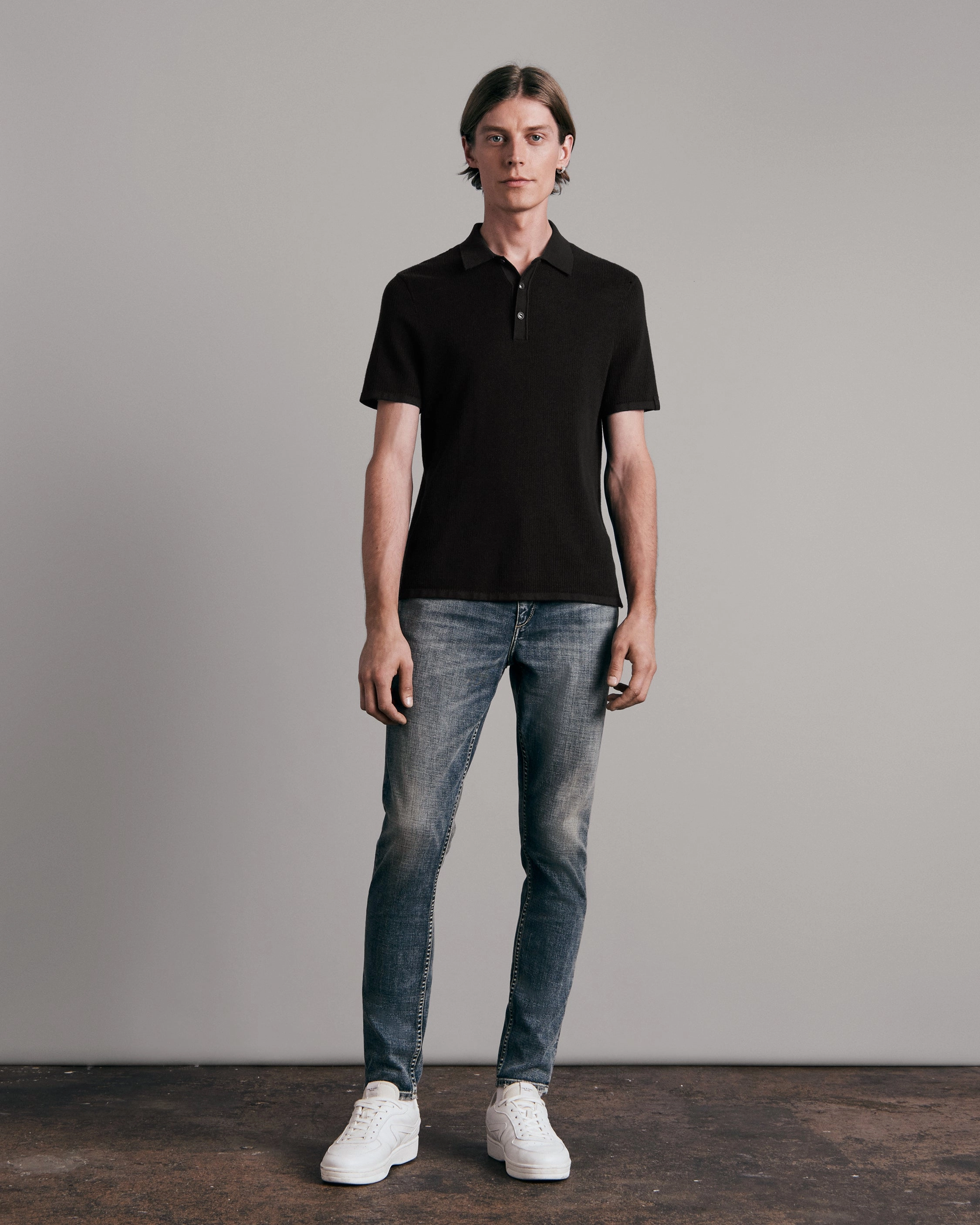 Vibrant color Vintage Wash Harvey Knit Polo