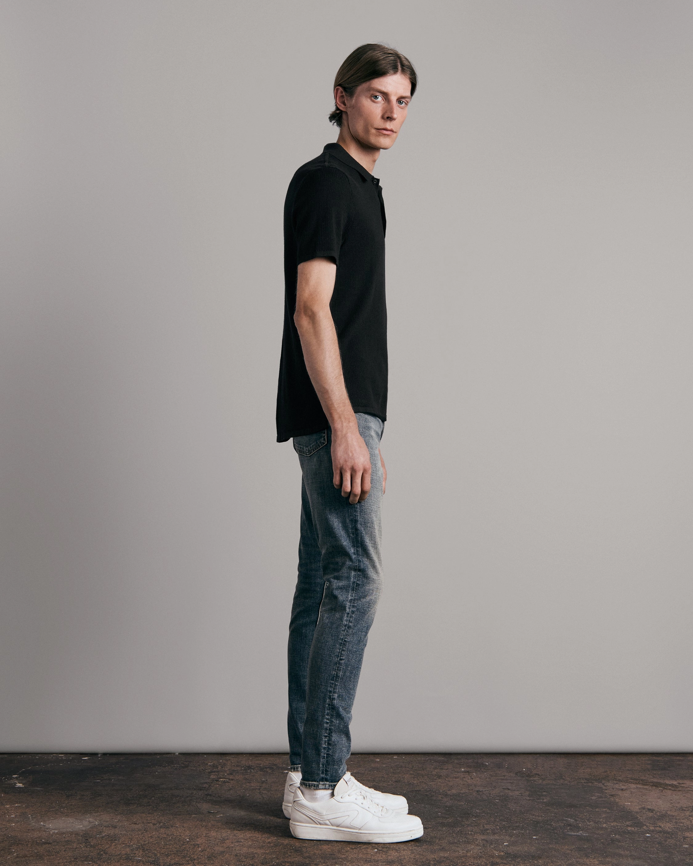 Harvey Knit Polo All-Occasion Wear Hidden Button Placket