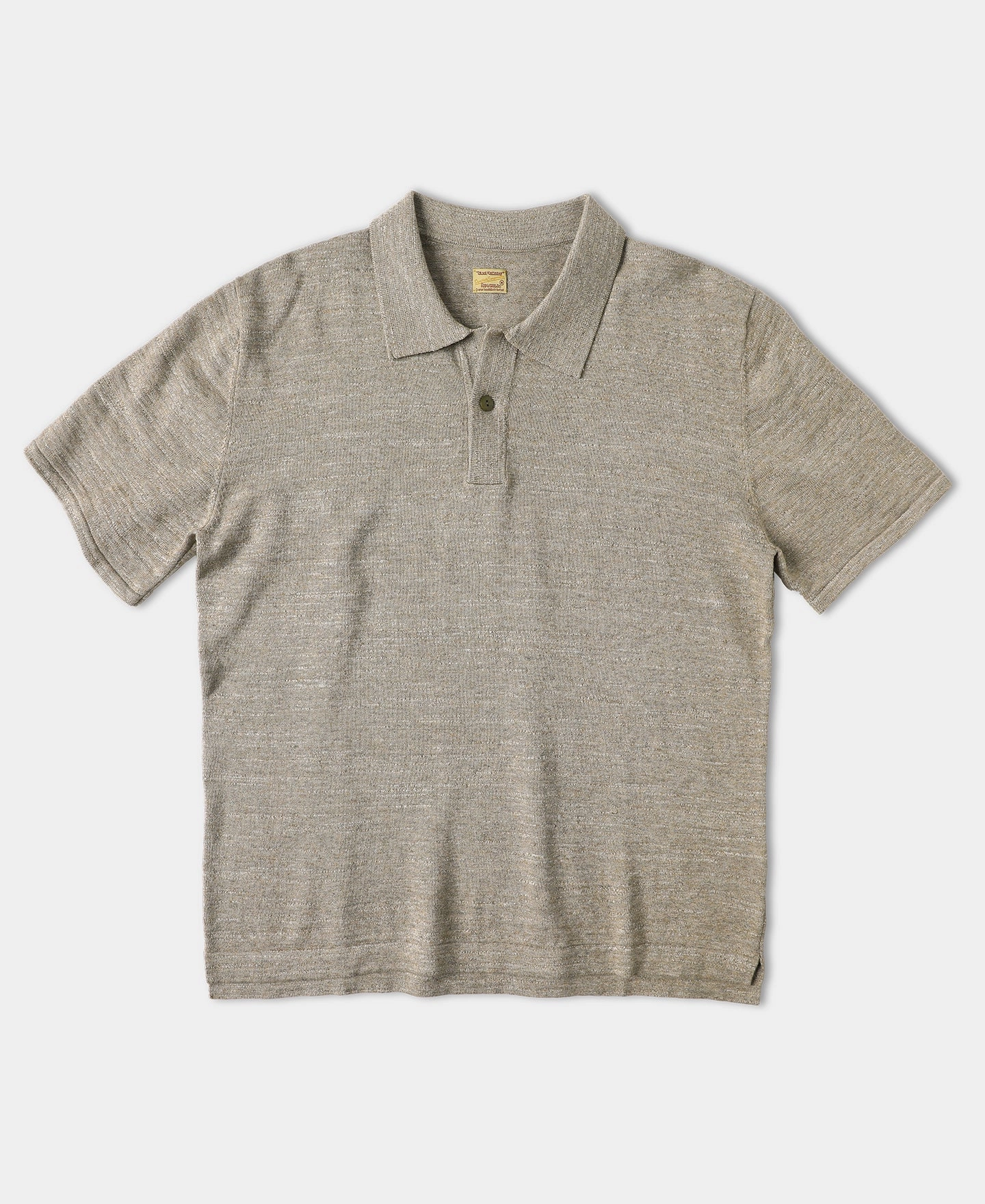 High-low Hem Slub Cotton Polo Shirt - Beige Gray Golf Ready Comfy Comfort