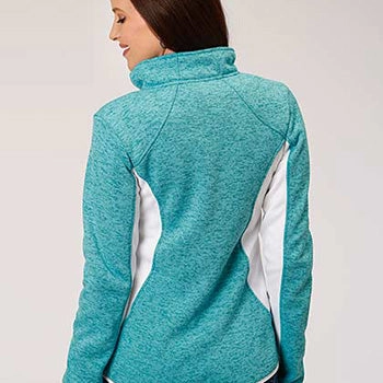 Transitional Weather Piece Roper Women's Turquoise/White Fleece Jacket