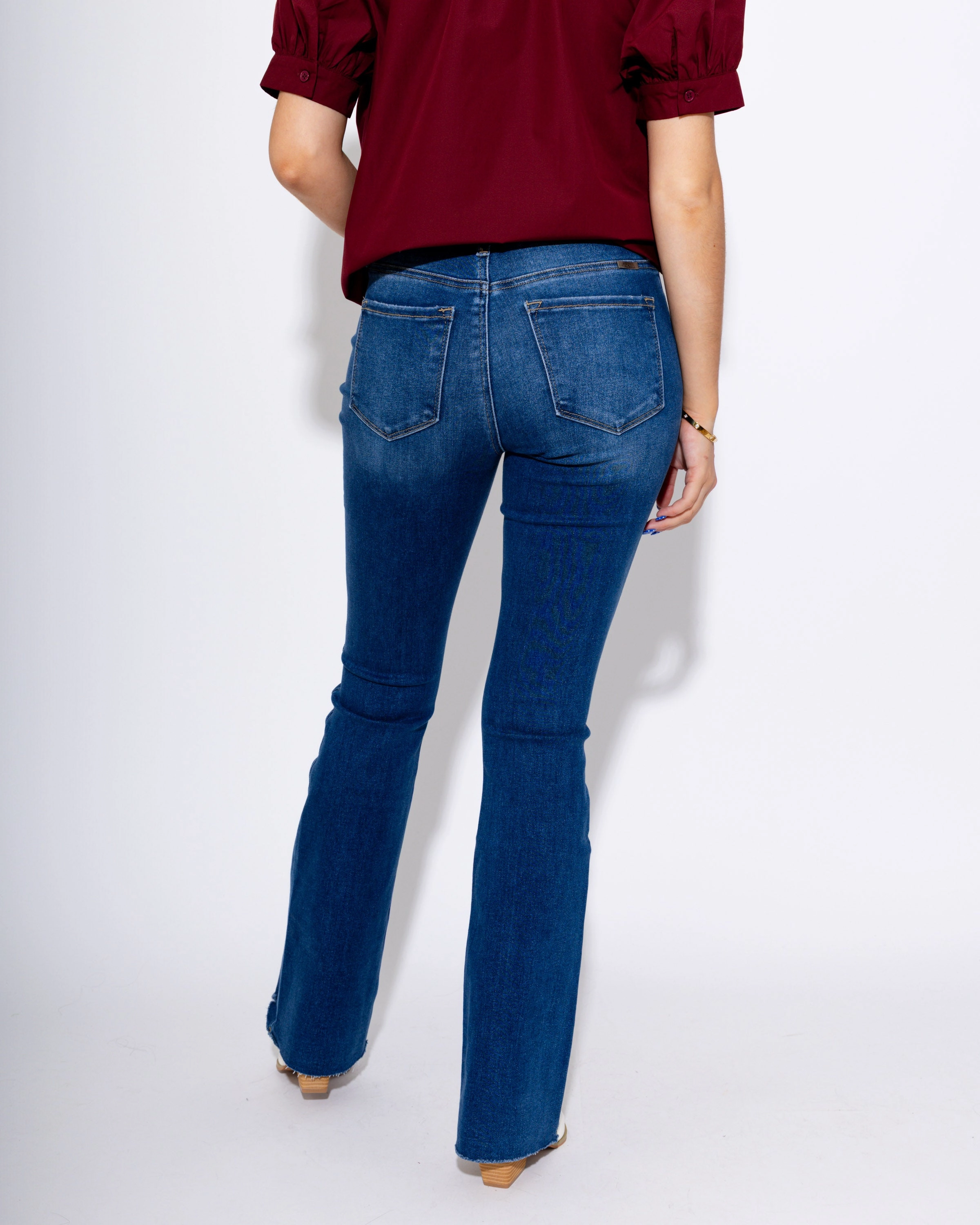All Around High Rise Boot Cut Jeans in Dark