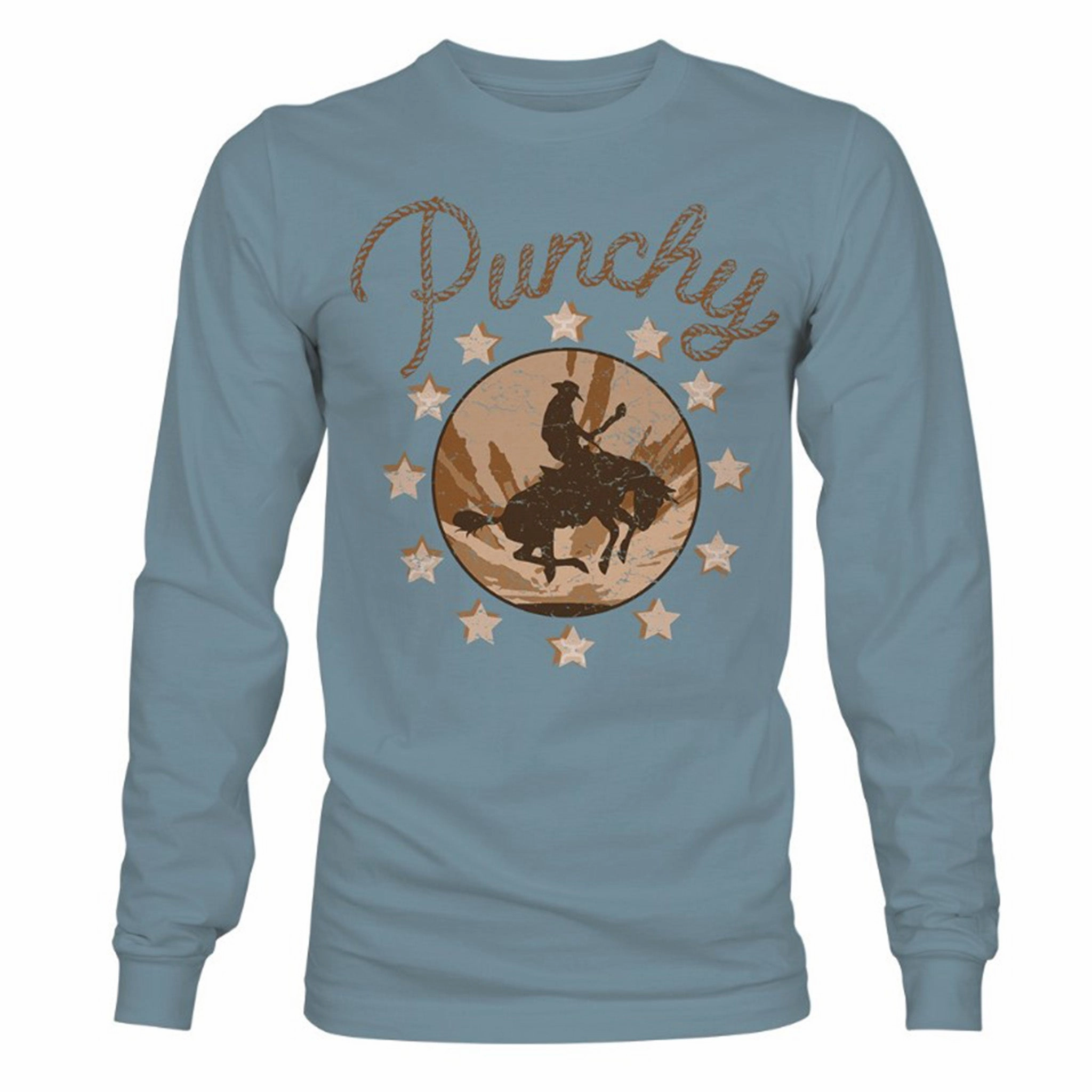 Hooey Women's Punchy Denim Long Sleeve Tee Unlined Design