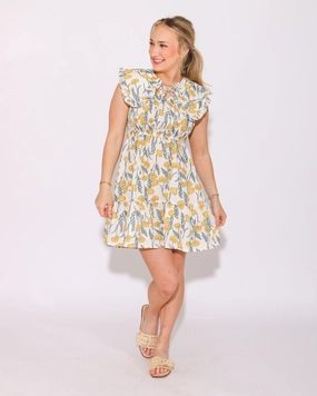 Perfect Cut Honey Floral Smocked Dress