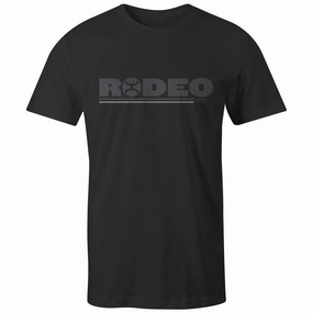 Stylish Design Hooey Black and Grey Rodeo Logo Tee