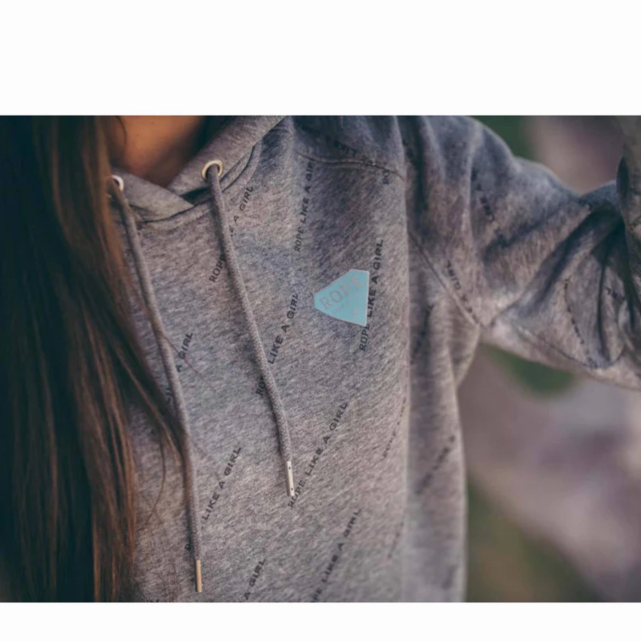 Reflective Safety Details hypoallergenic material Hooey Ladies "Rope Like A Girl " Grey Hoodie