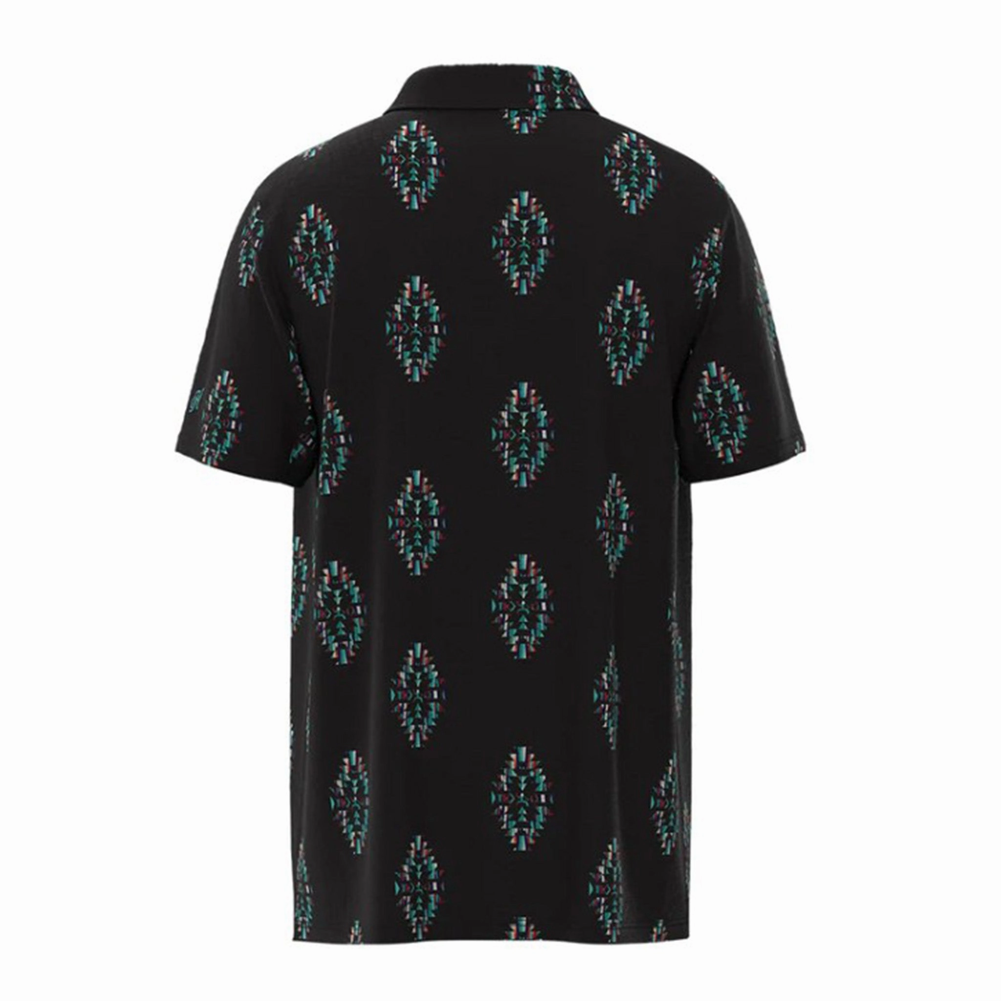 Cozy Wear Camouflage Print Hooey Men's Aztec Golf Black & Turquoise Polo Shirt