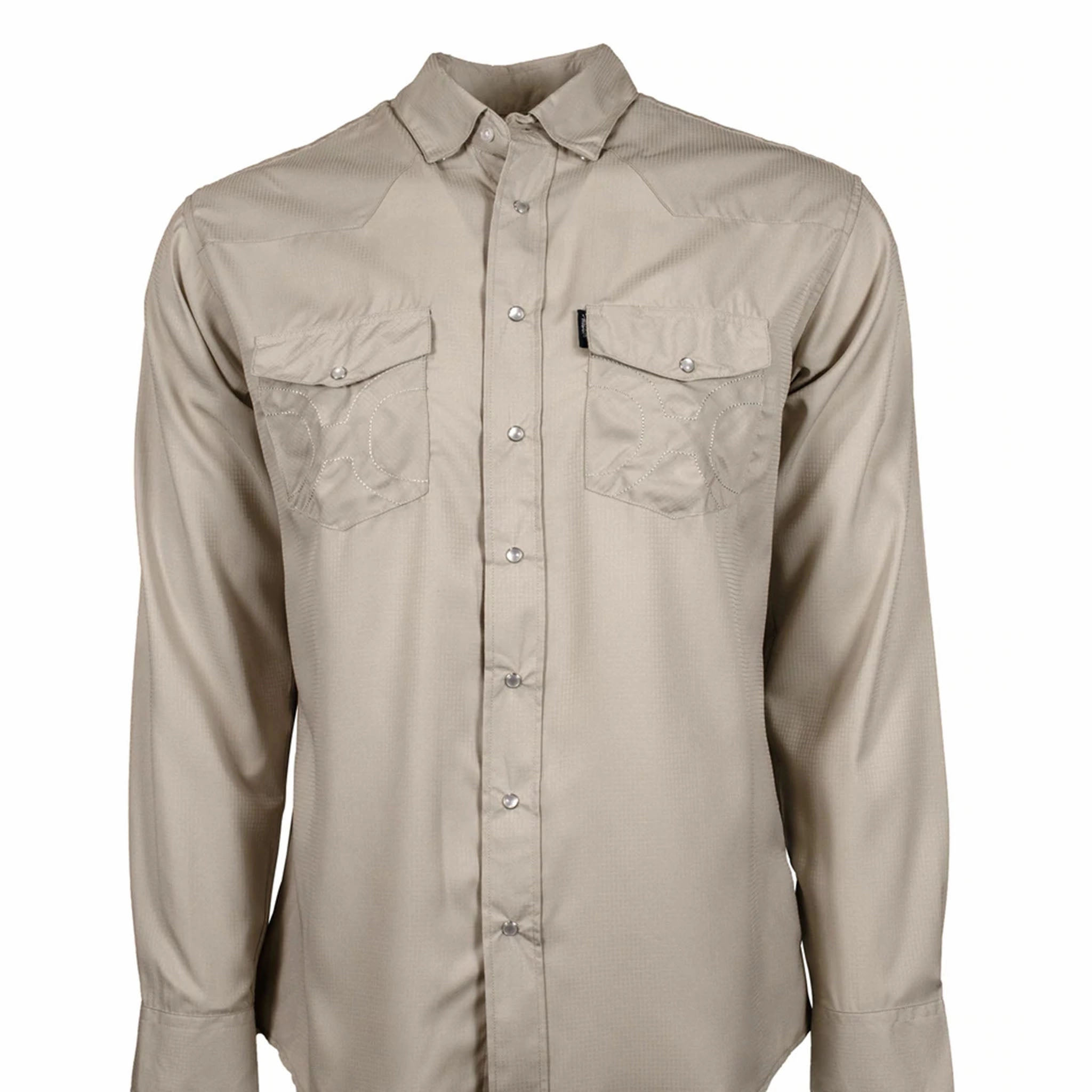 Tagless label Street Chic Hooey Men's "SOL" Tan Long Sleeve Shirt