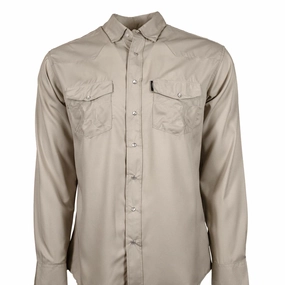 Tagless label Street Chic Hooey Men's "SOL" Tan Long Sleeve Shirt