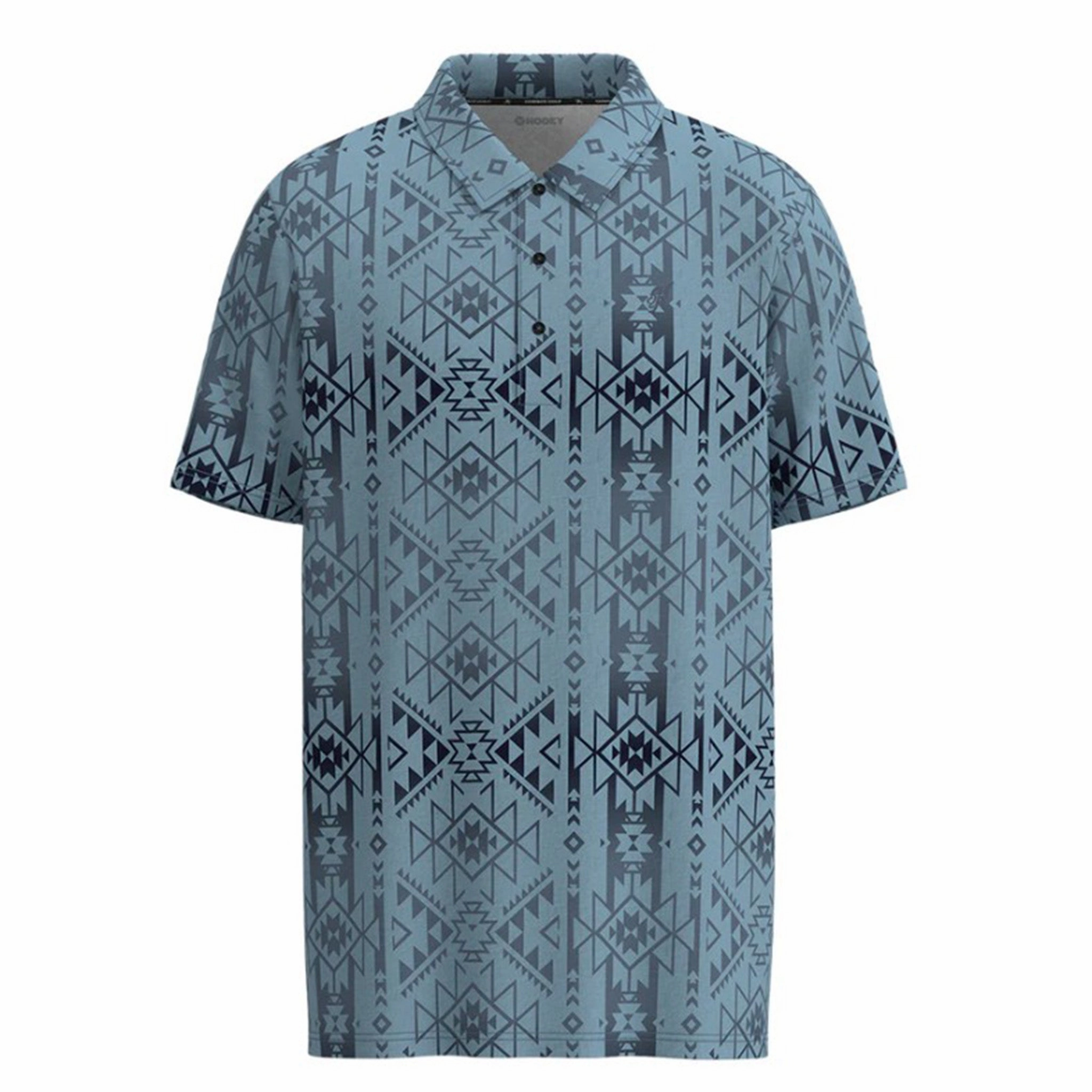 Hooey Men's "The Weekender" Blue Aztec Polo Short Sleeve Backpacking Trip