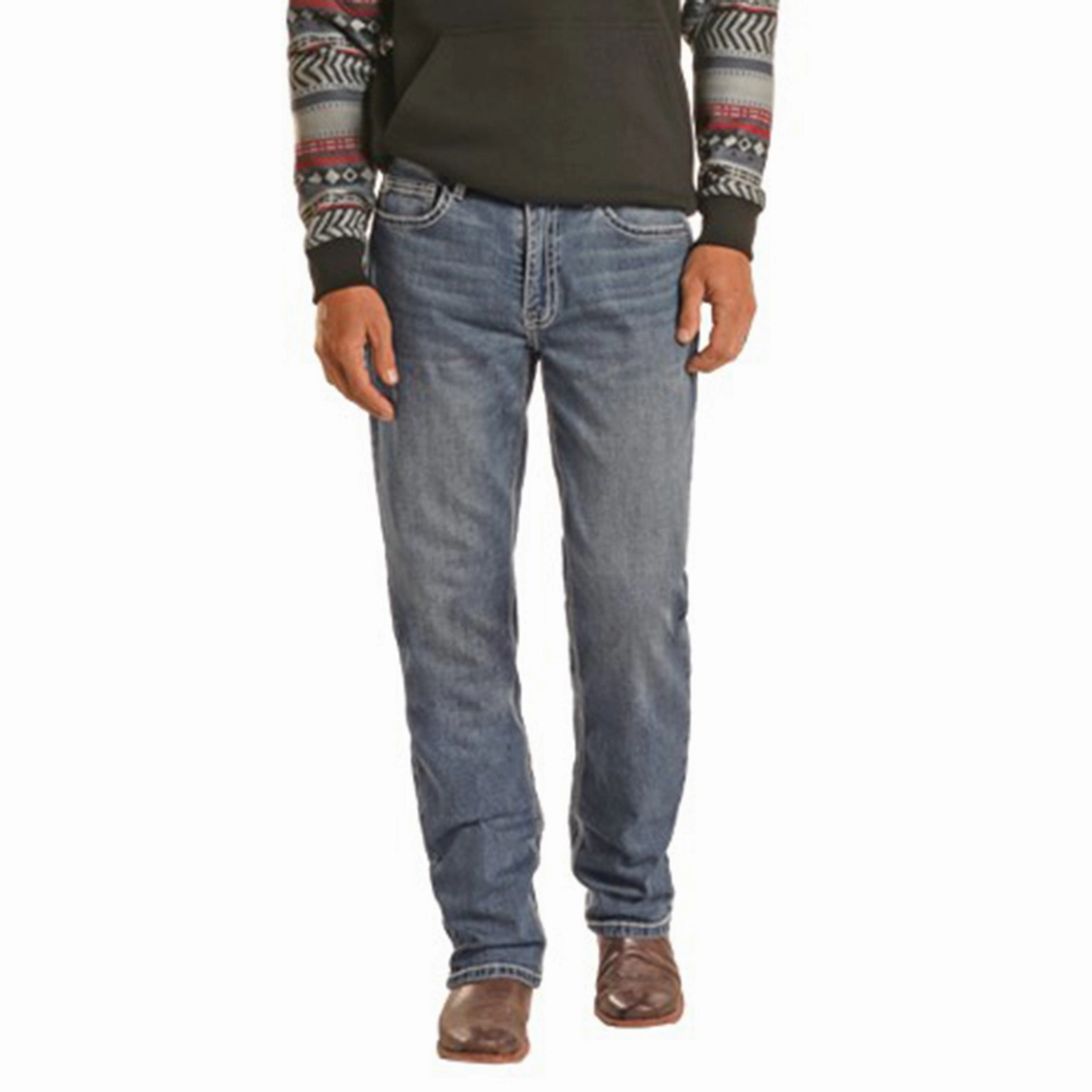 Hooey Men's Relaxed Tapered Bootcut Jeans Daily Essential Trend Setter Trendy Premium