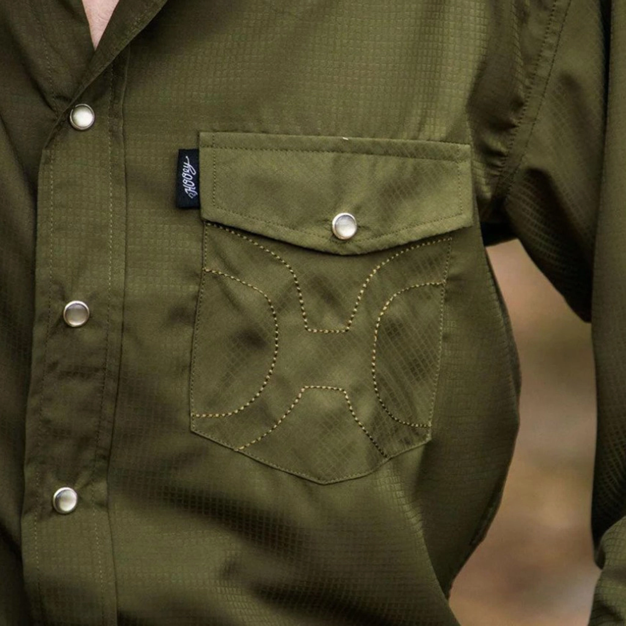 Hooey Men's SOL Olive Western Shirt Relaxed Comfort