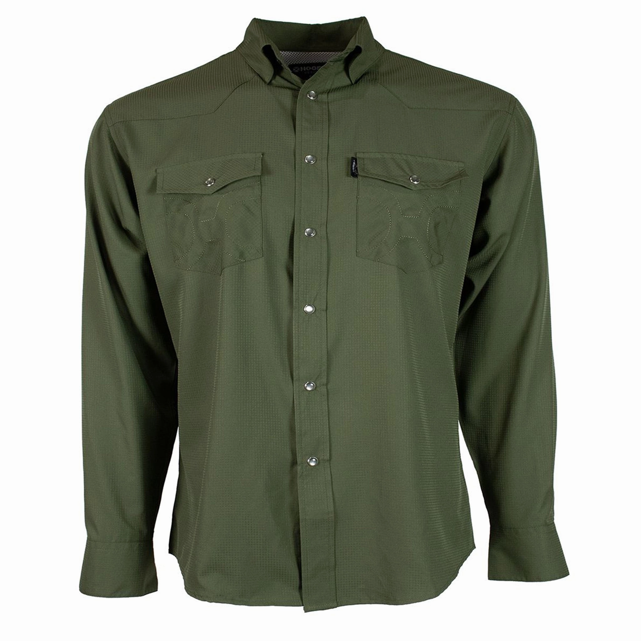 Hooey Men's SOL Olive Western Shirt V-neck style