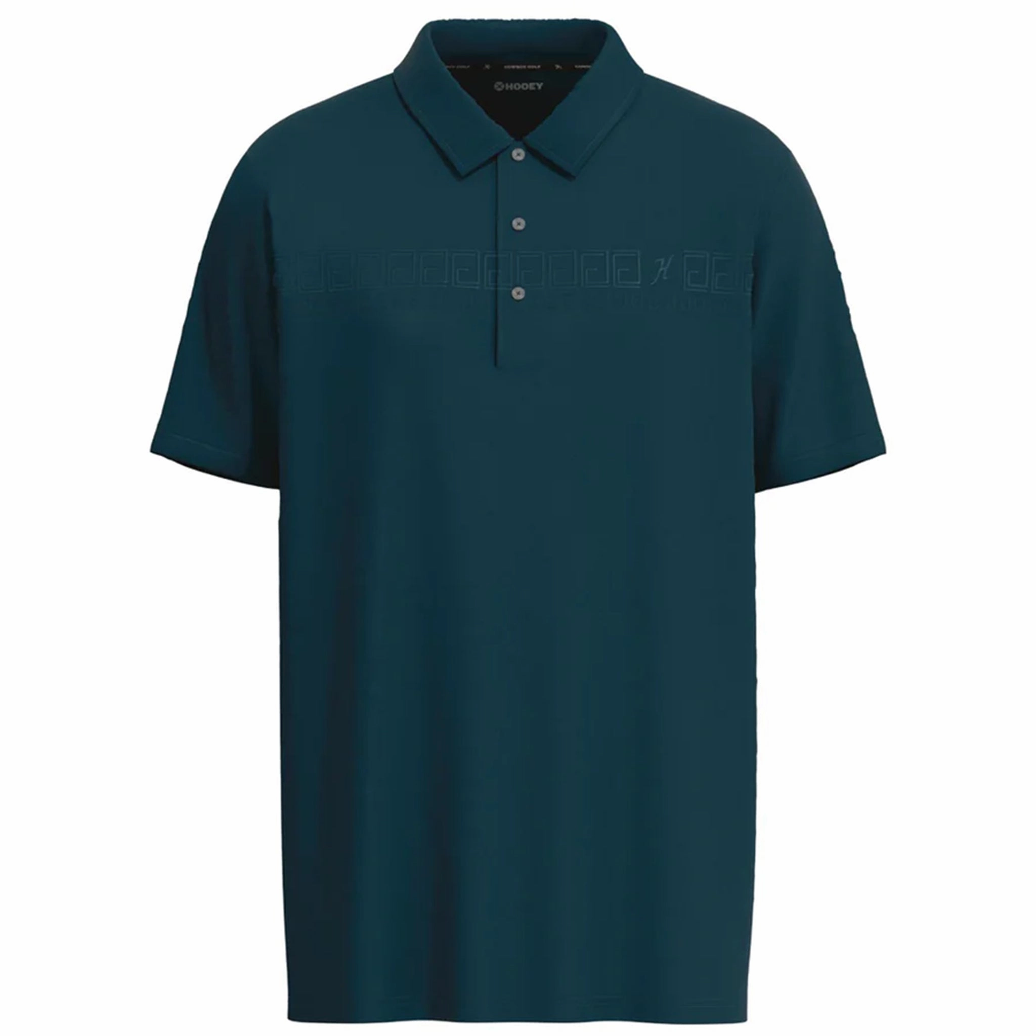Hooey Men's Teal Embossed Polo Relaxed Silhouette
