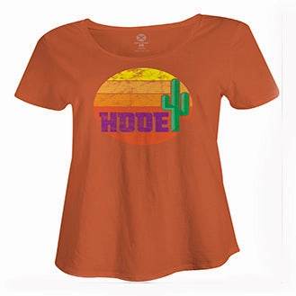 Hooey- Orange Cactus Scoop Neck Tee TurtleneckDesign