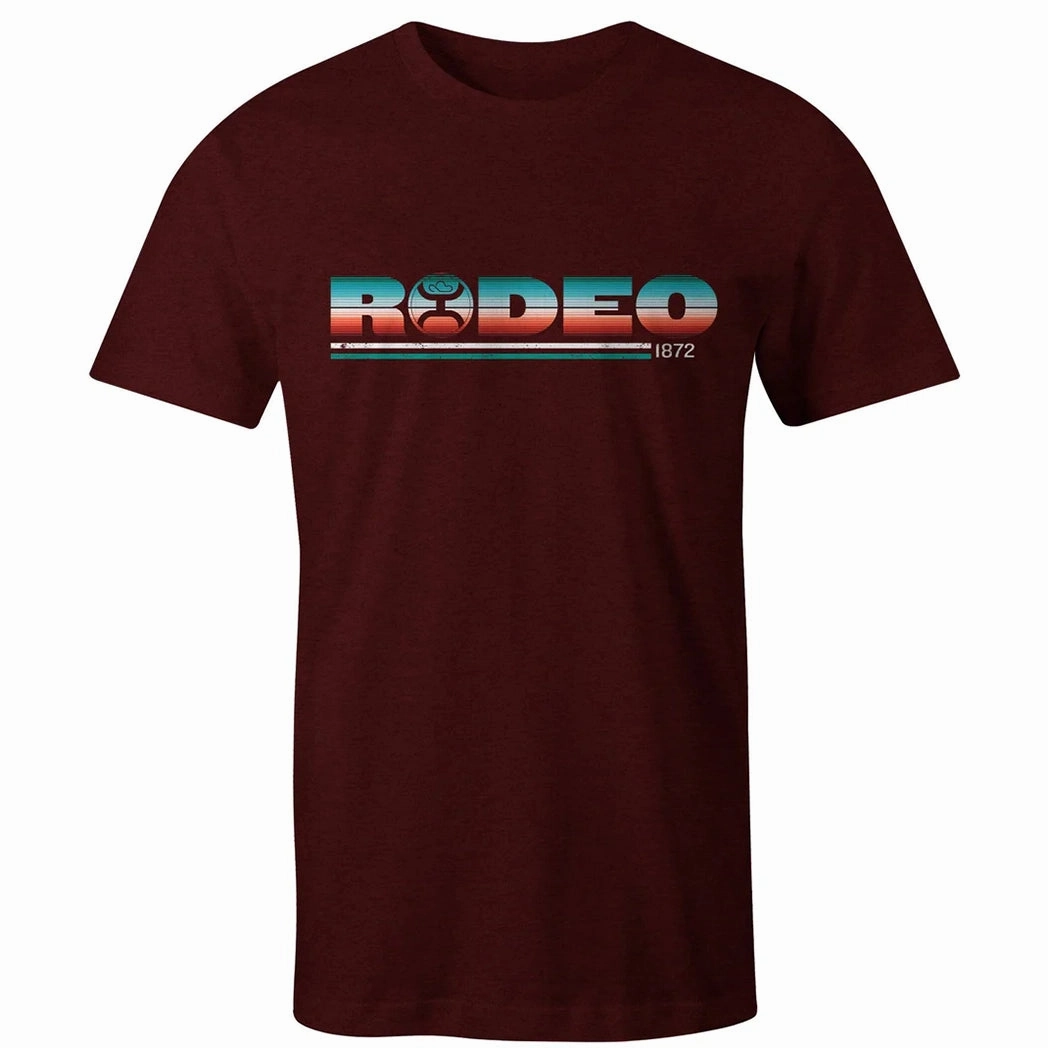 Hooey "RODEO" T-shirt in Cranberry Clean Edge Trim