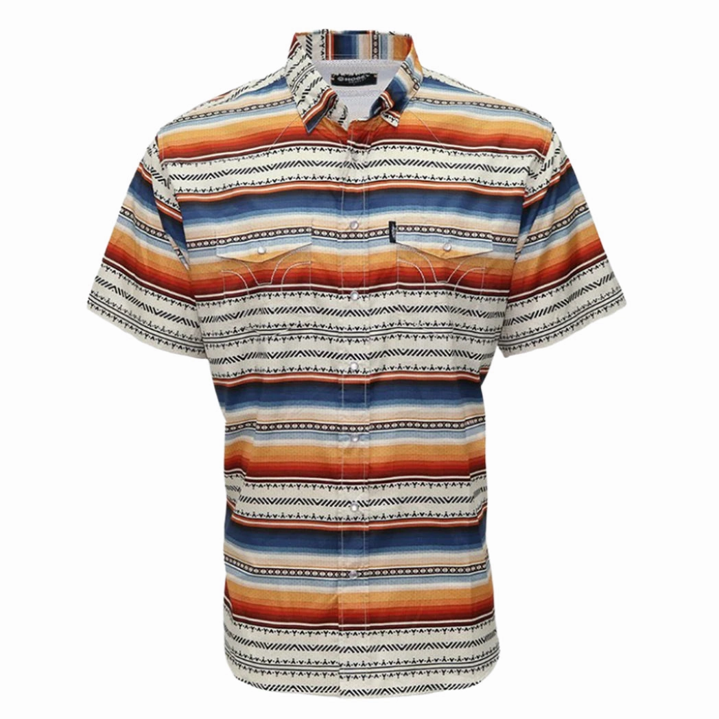 Hooey "Sol" Serape Short Sleeve Shirt Reinforced Buttonholes