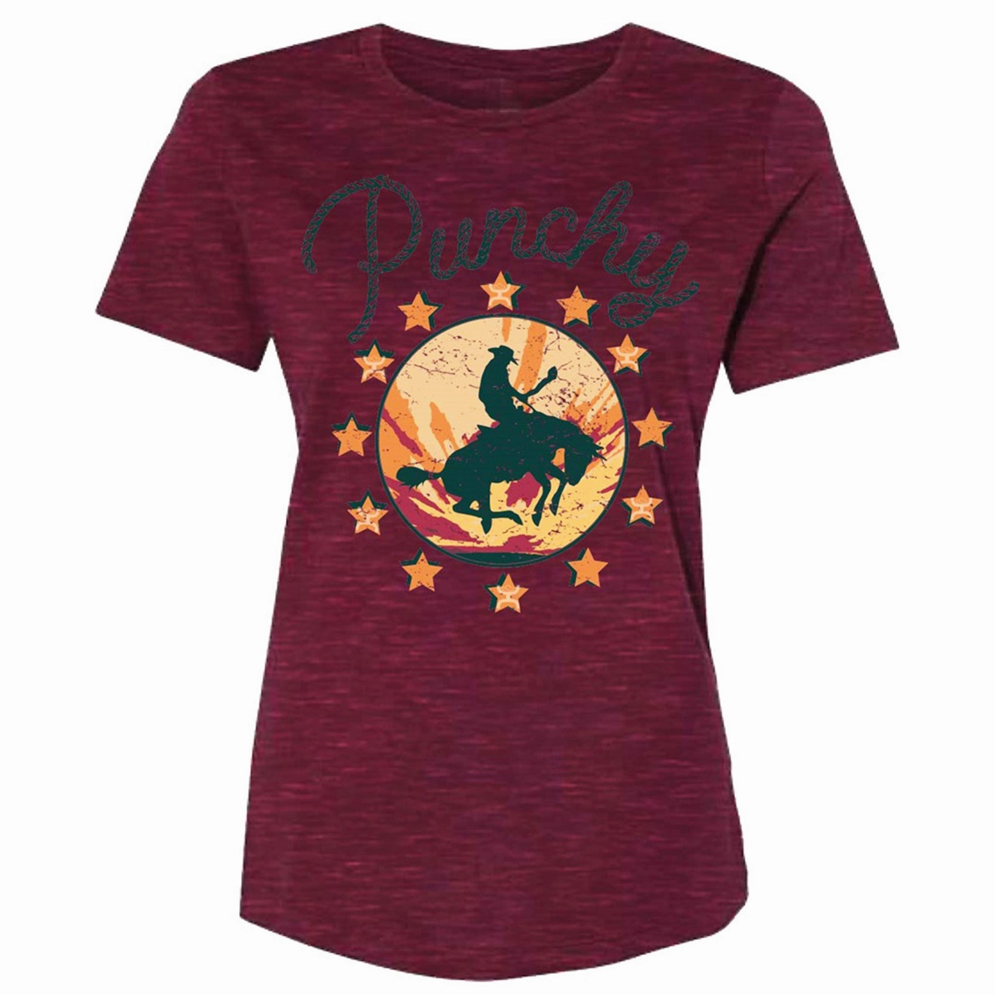 Hooey Women's Cranberry Punchy Tee Organic Cotton Fiber Simple Cut