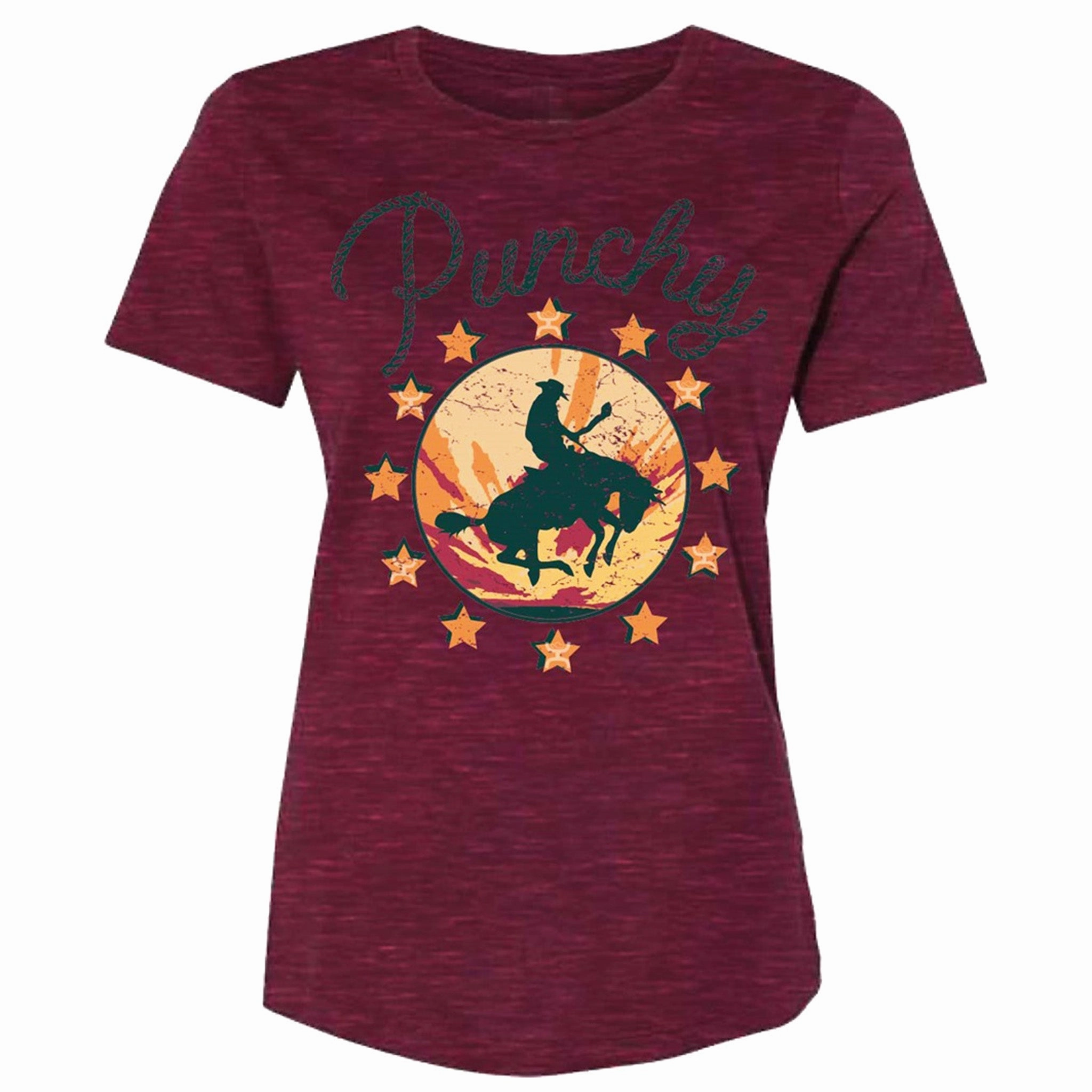 Cool and Breezy LoopwheelFabric Hooey Women's Cranberry Punchy Tee