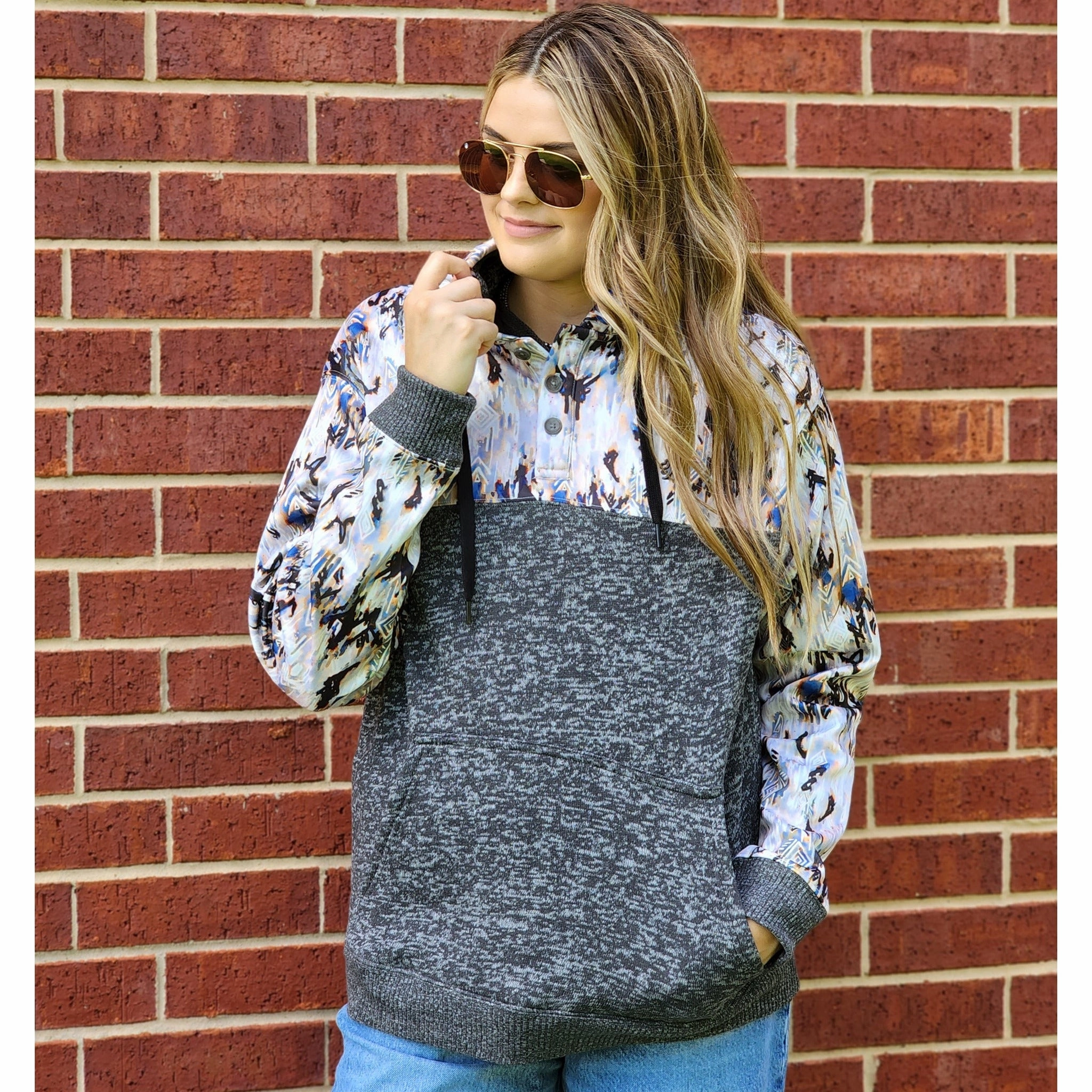 Hooey Women's Jimmy Aztec Hoodie Water Resistant