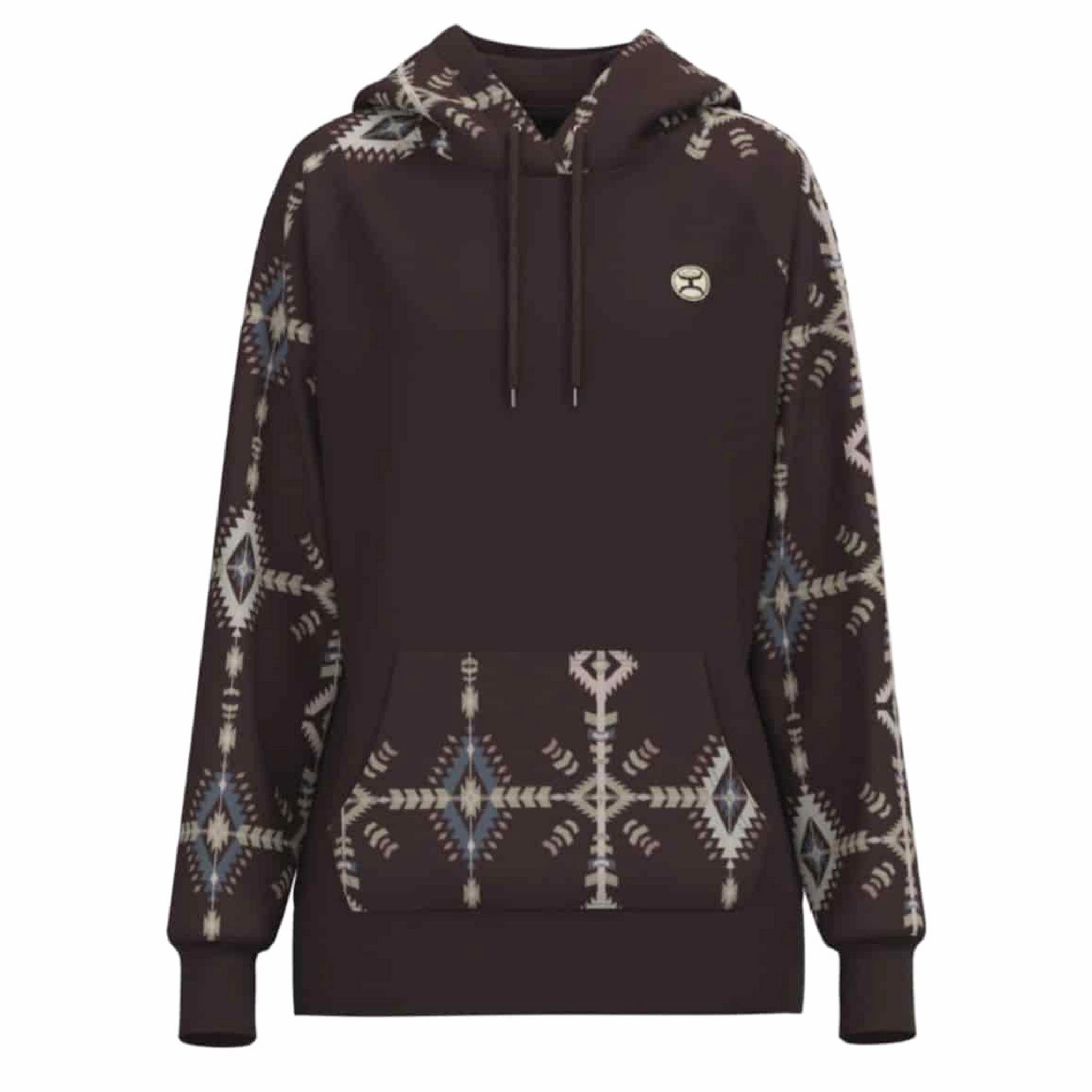 Hooey Women's Maroon Aztec Hoodie Soft Cover NoiseReduciting Fabric
