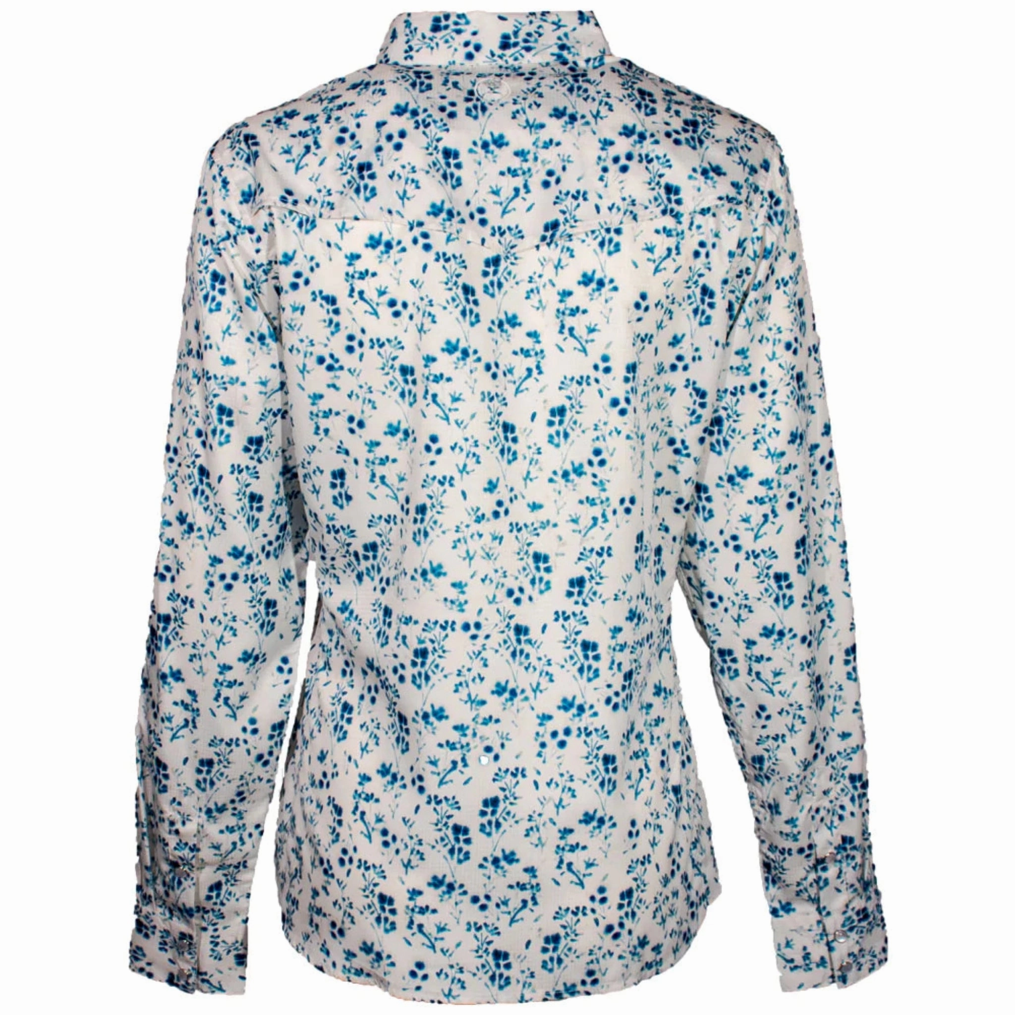 Hooey Women's SOL White Floral Shirt Grid Texture Fabric
