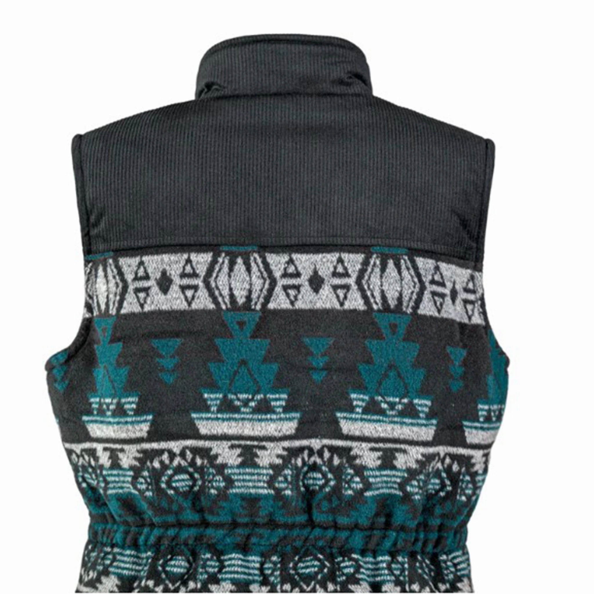 Outback Trading Women's Black Aztec Maybelle Vest Convertible Silhouette