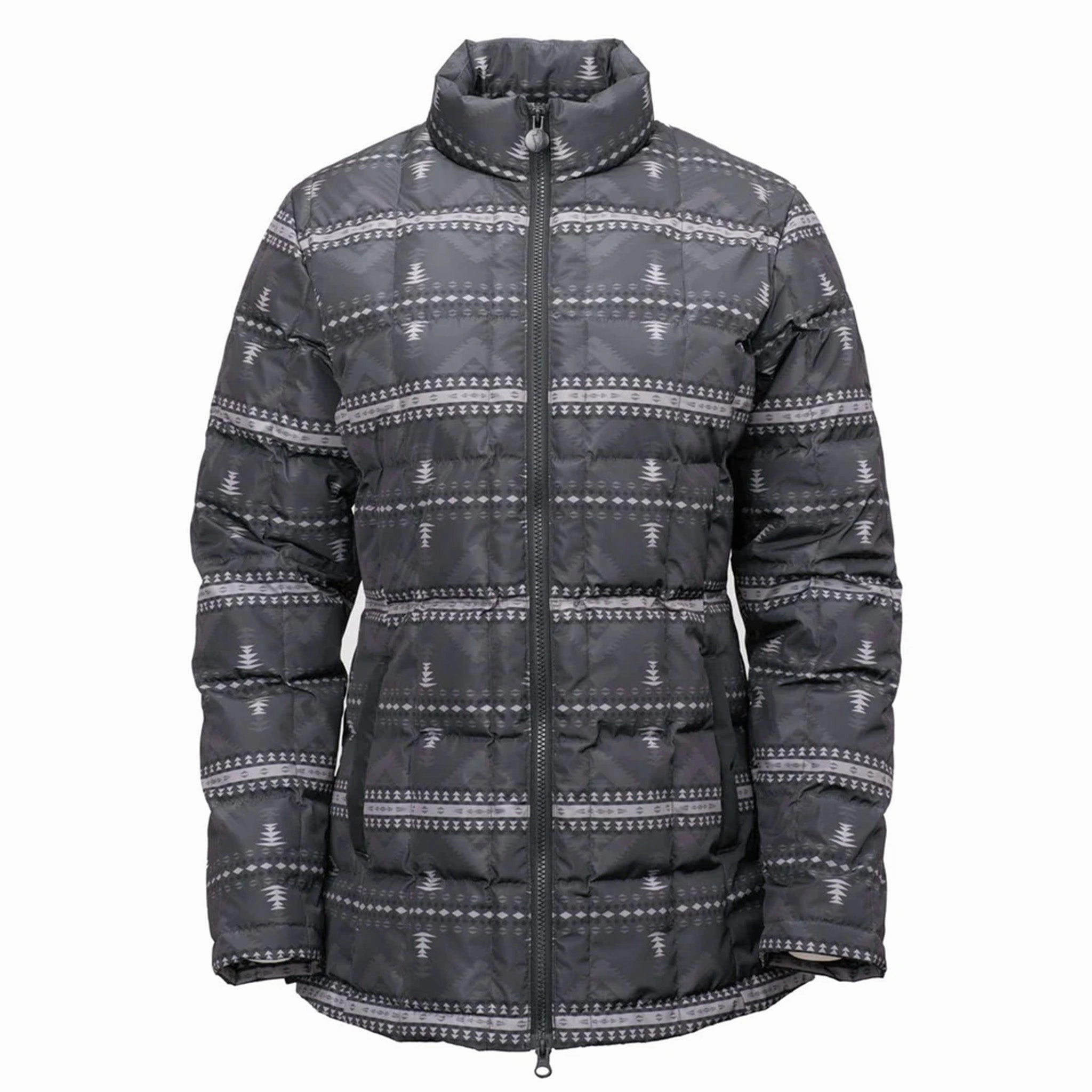 NonRestrictive Movement Design Outback Women's Black and Gray Aztec Irma Puffer Jacket