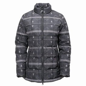 Outback Women's Black and Gray Aztec Irma Puffer Jacket Weekend Ready