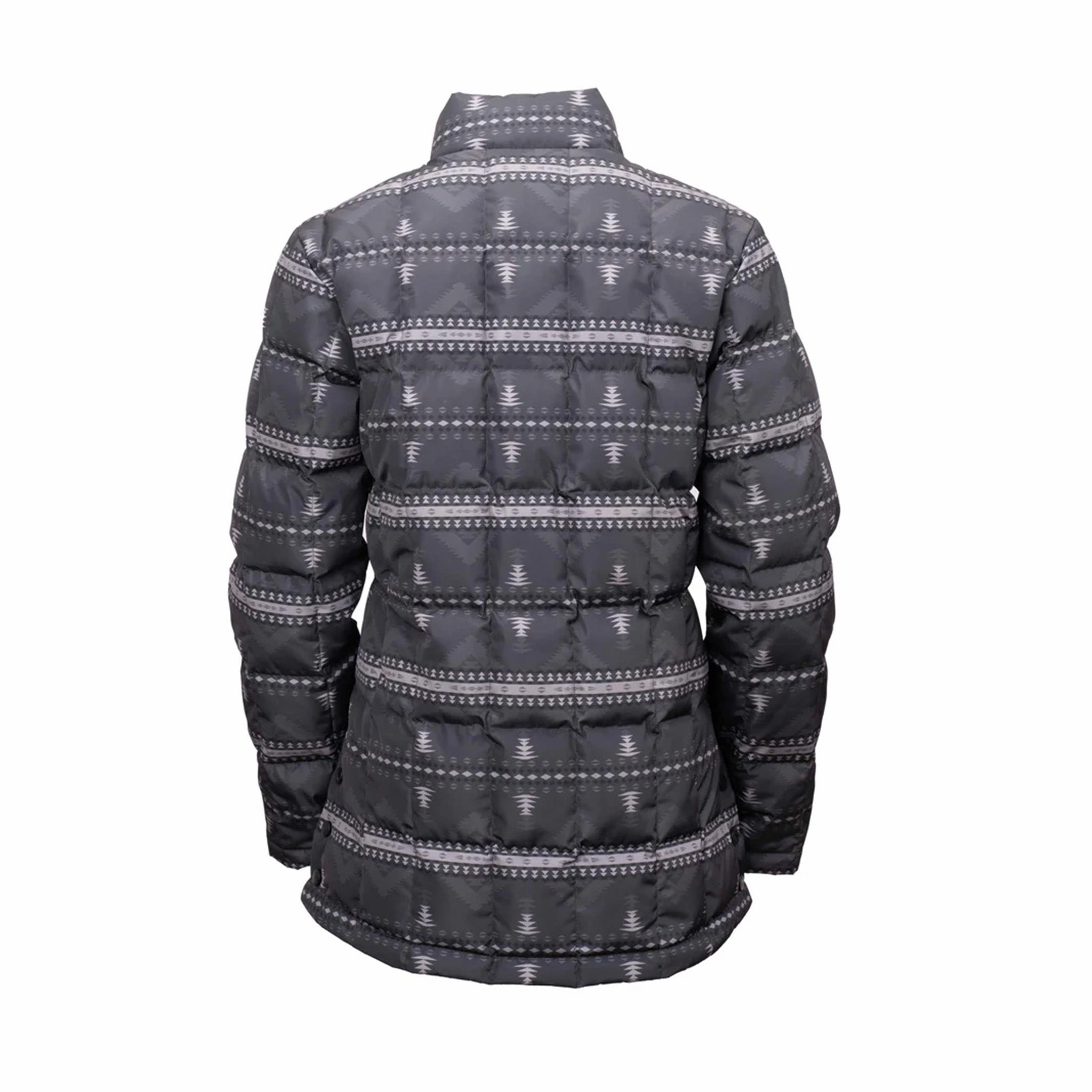Nylon Cover Outback Women's Black and Gray Aztec Irma Puffer Jacket