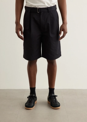 Incu Exclusive Double Pleat Belted Shorts Flexible stretch