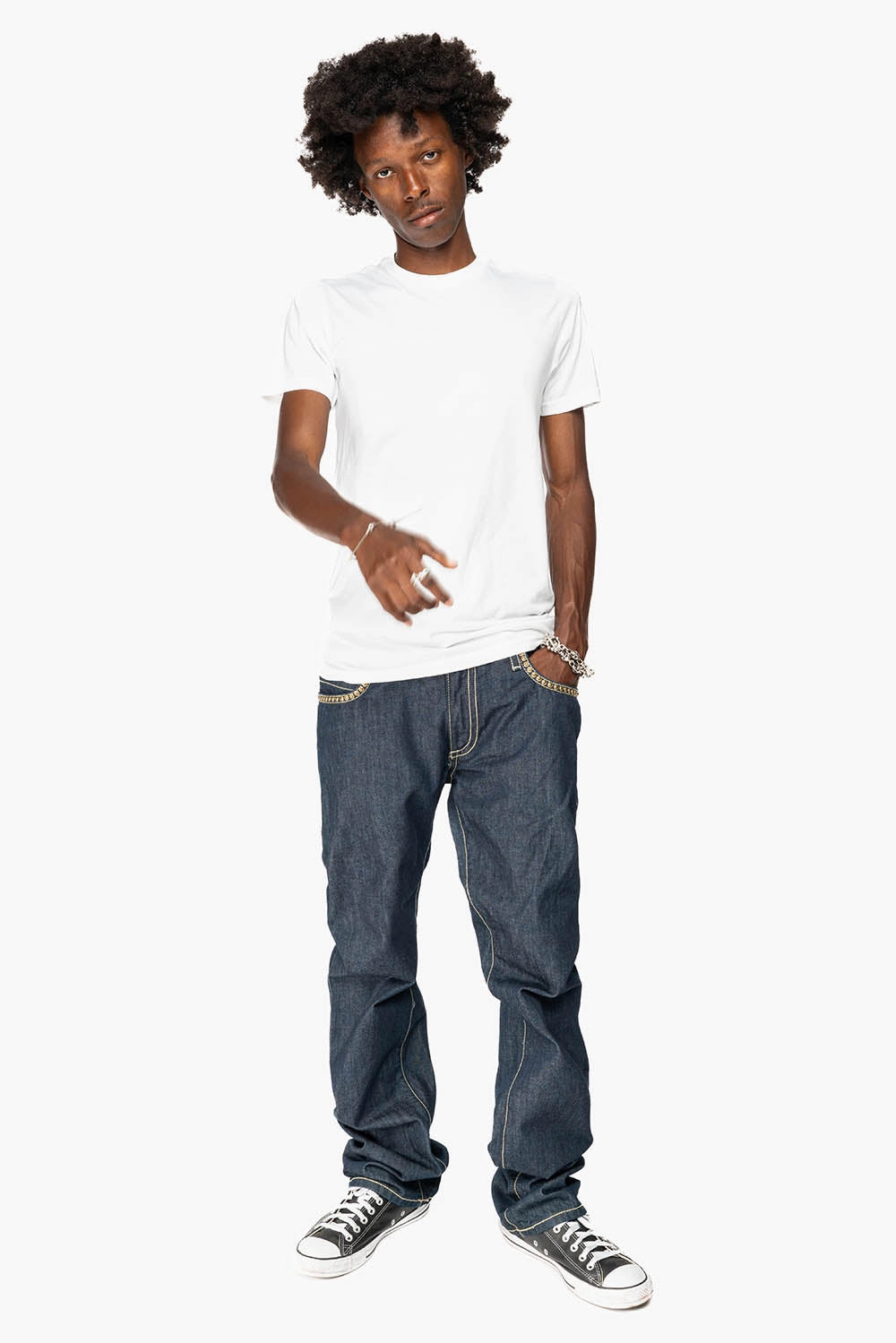 INDIAN WITH BROWN LEATHER ZIPPER FLAPS IN RINSE WASH WITH STUDS AND CRYSTALS Smart Comfort Smart Casual Neutral