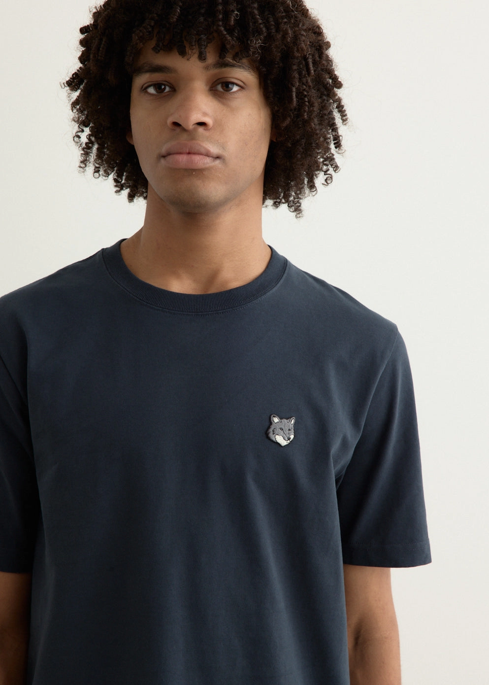 Easy Style Wear Grey Fox Head Patch Comfort T-Shirt