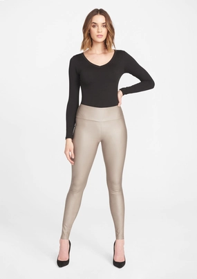 Maternity Wear Rib Knit Tall Pull On Skinny Waxed Pant