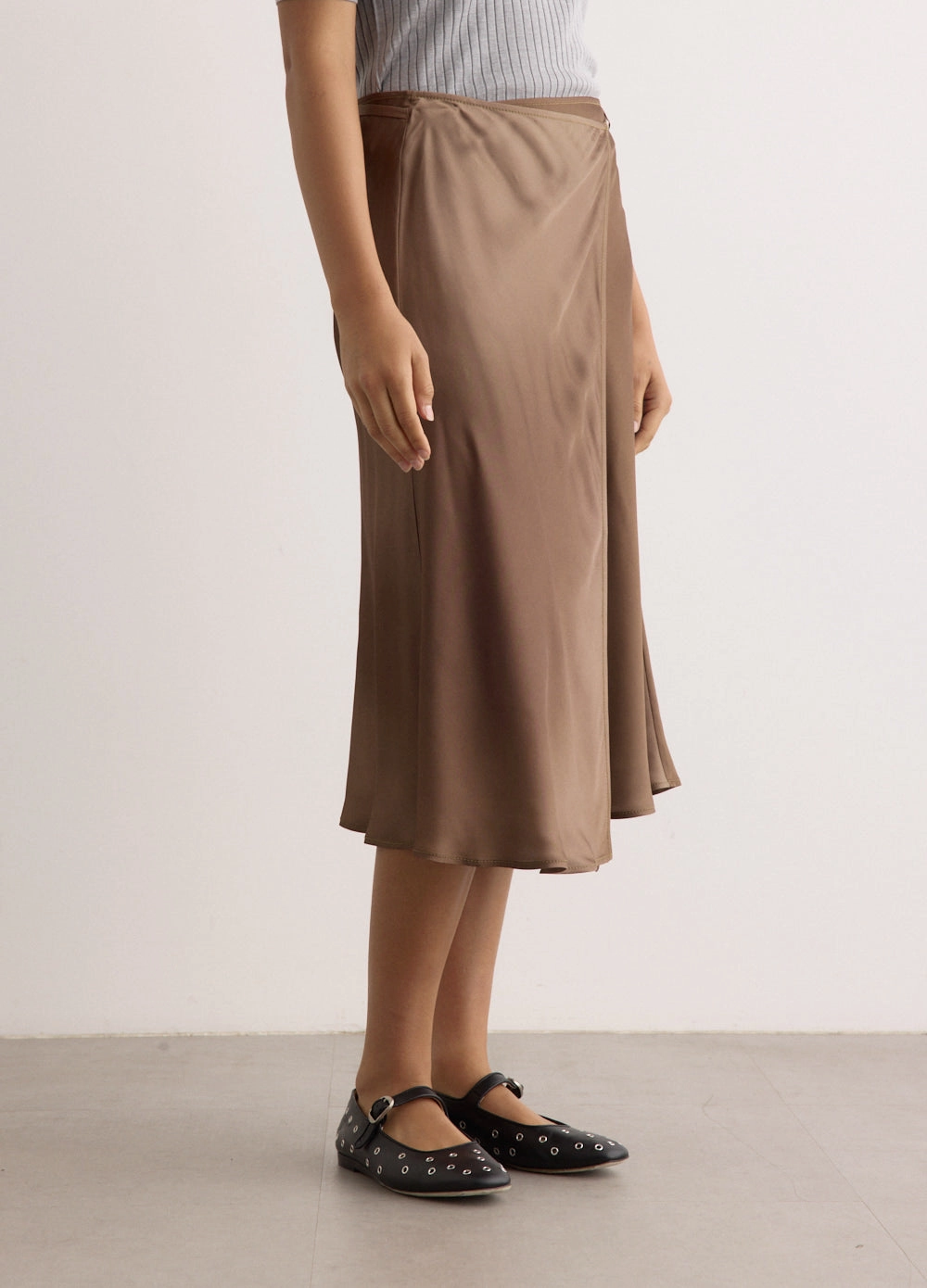 Ivana Satin Skirt Synthetic Blend Celebrity Style