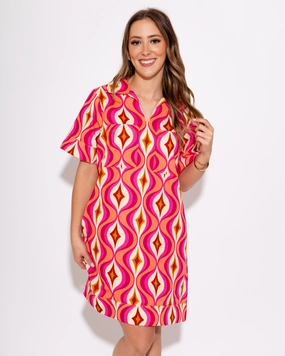 Fair-Trade Ivy Jane I Pink Haze Popover Mini Dress