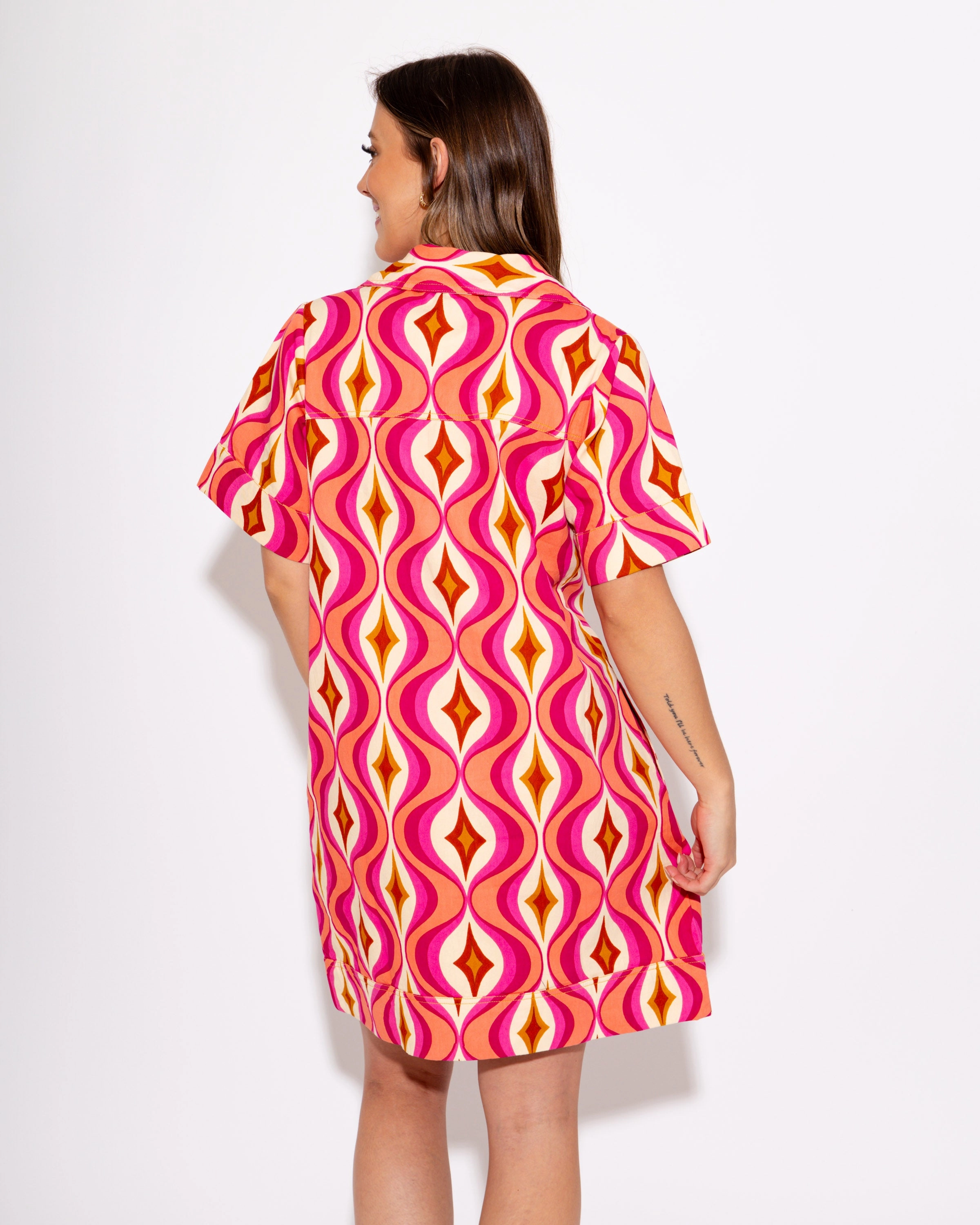 Ivy Jane I Pink Haze Popover Mini Dress Evening Glow