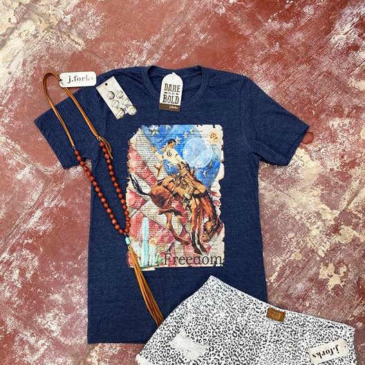 AntiOdorTreatment TemperatureRegulating Material J.Forks Designs Freedom Bronc Tee