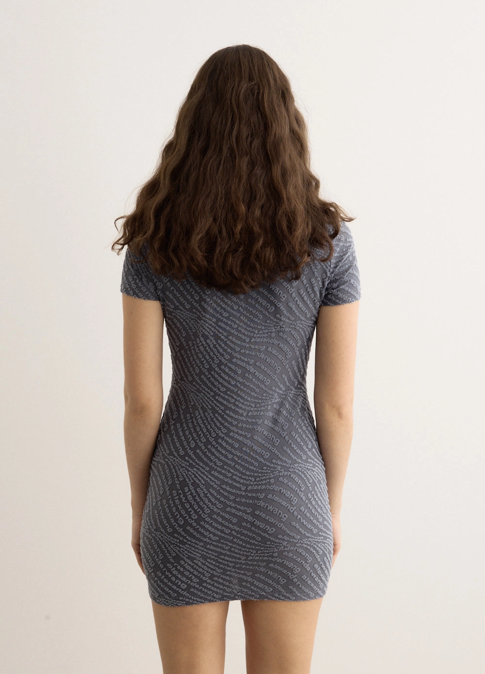 Natural Light Wave Soft Jacquard Logo Mini Dress