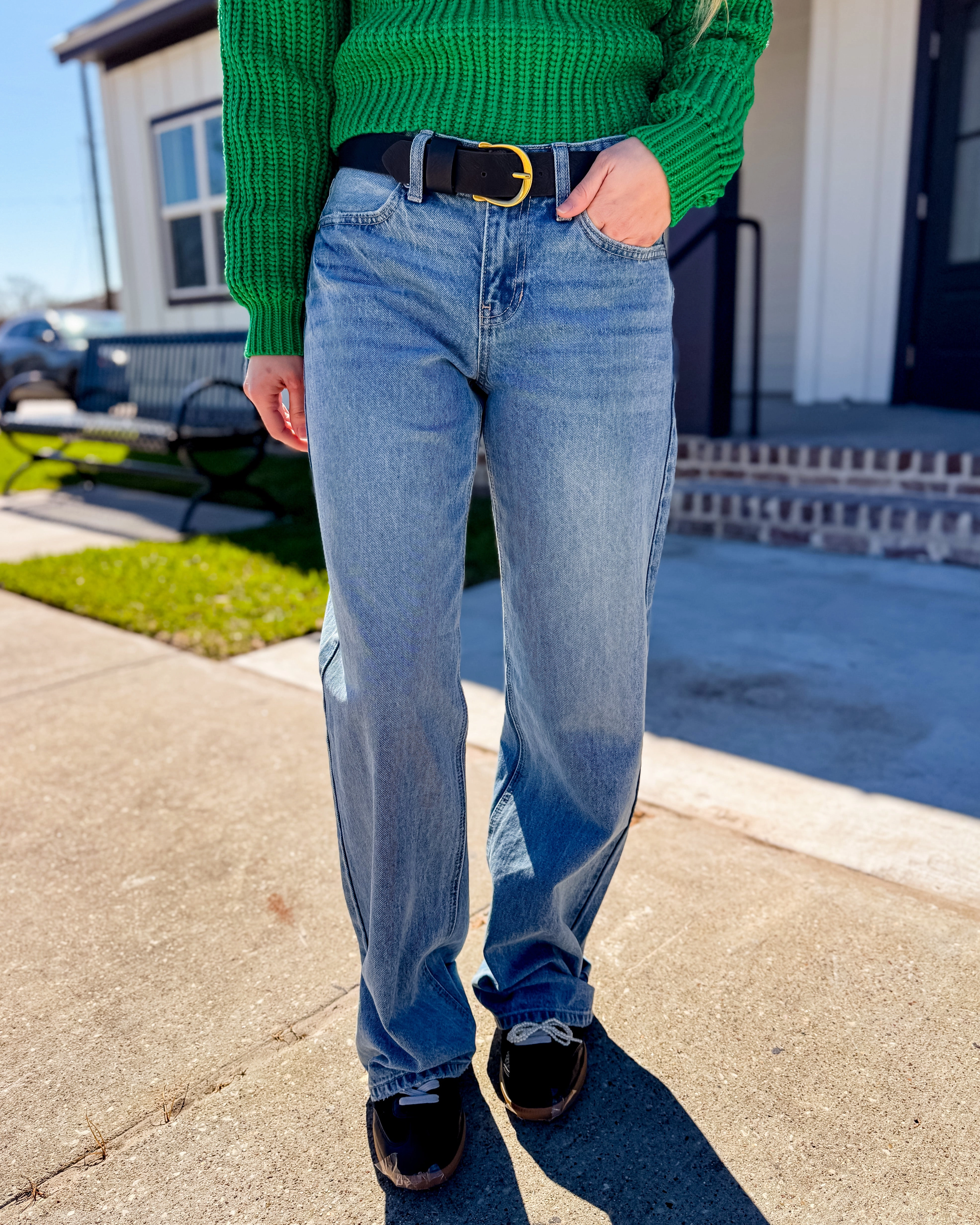 JBD Low Rise Relaxed Straight Leg Jean Slim Sunny Vibes Festival Outfit Low Impact Manufacturing