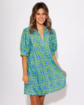 Jude Connally | Emerson Dress in Bamboo Rattan Cornflower Chic Comfort Relax Flex