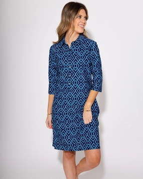 Sister Charm Jude Connally | Susanna Dress in Garden Lattice Navy/Peacock