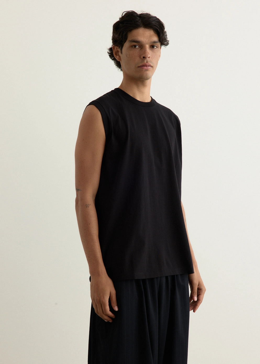 Cotton Jersey Sleeveless T-Shirt High Density Weave