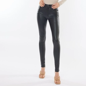 KanCan Black Faux Leather Skinny Weekend Getaway Minimalist Breathable Winter Warmth Festival Outfit Outdoor Adventure