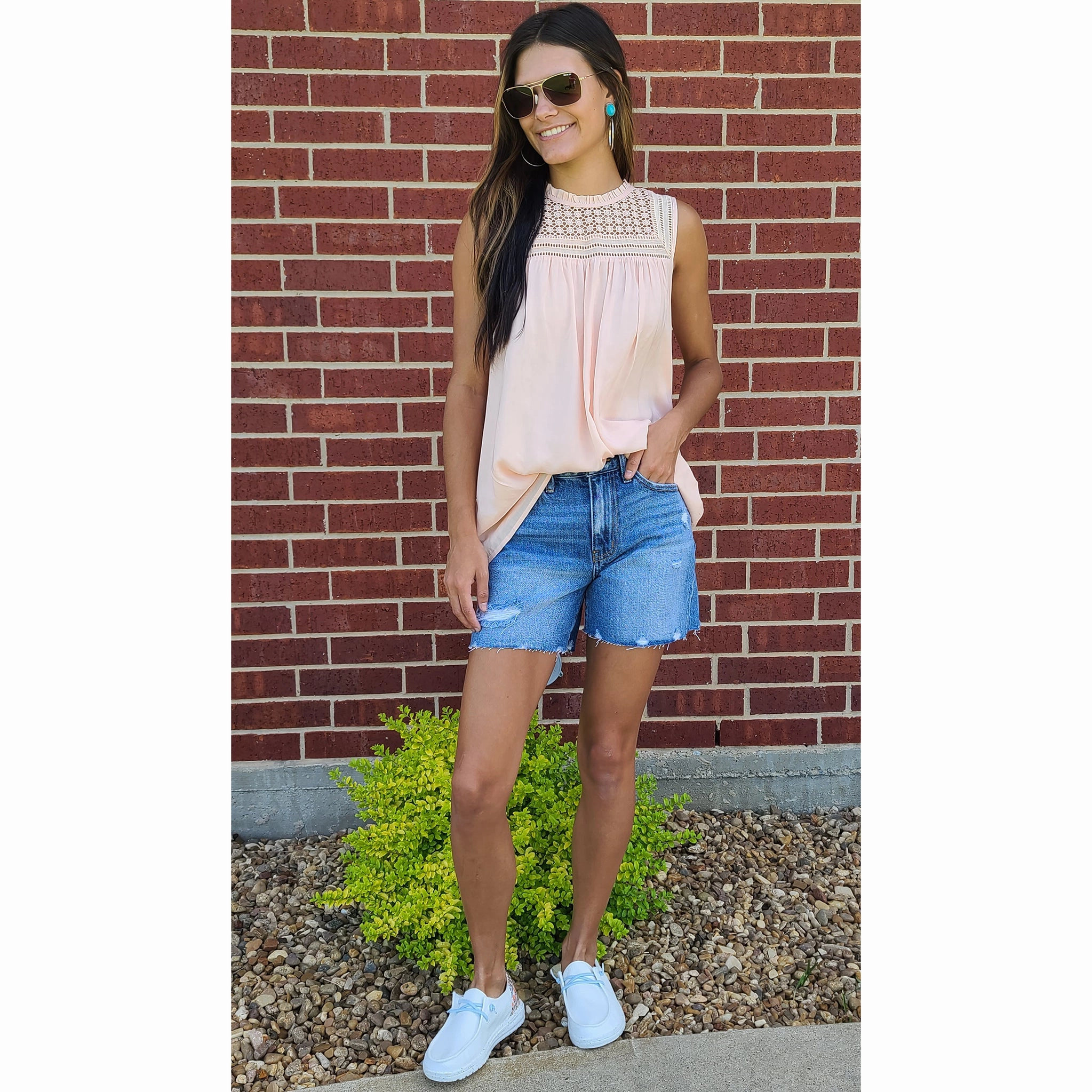 KanCan High Rise Distressed Shorts Trend Setter Vintage Lover Refined Detail