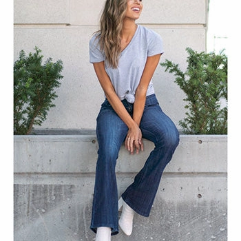 KanCan Mid Rise Flare Jean Quick Match Abrasion Resistant Fabric