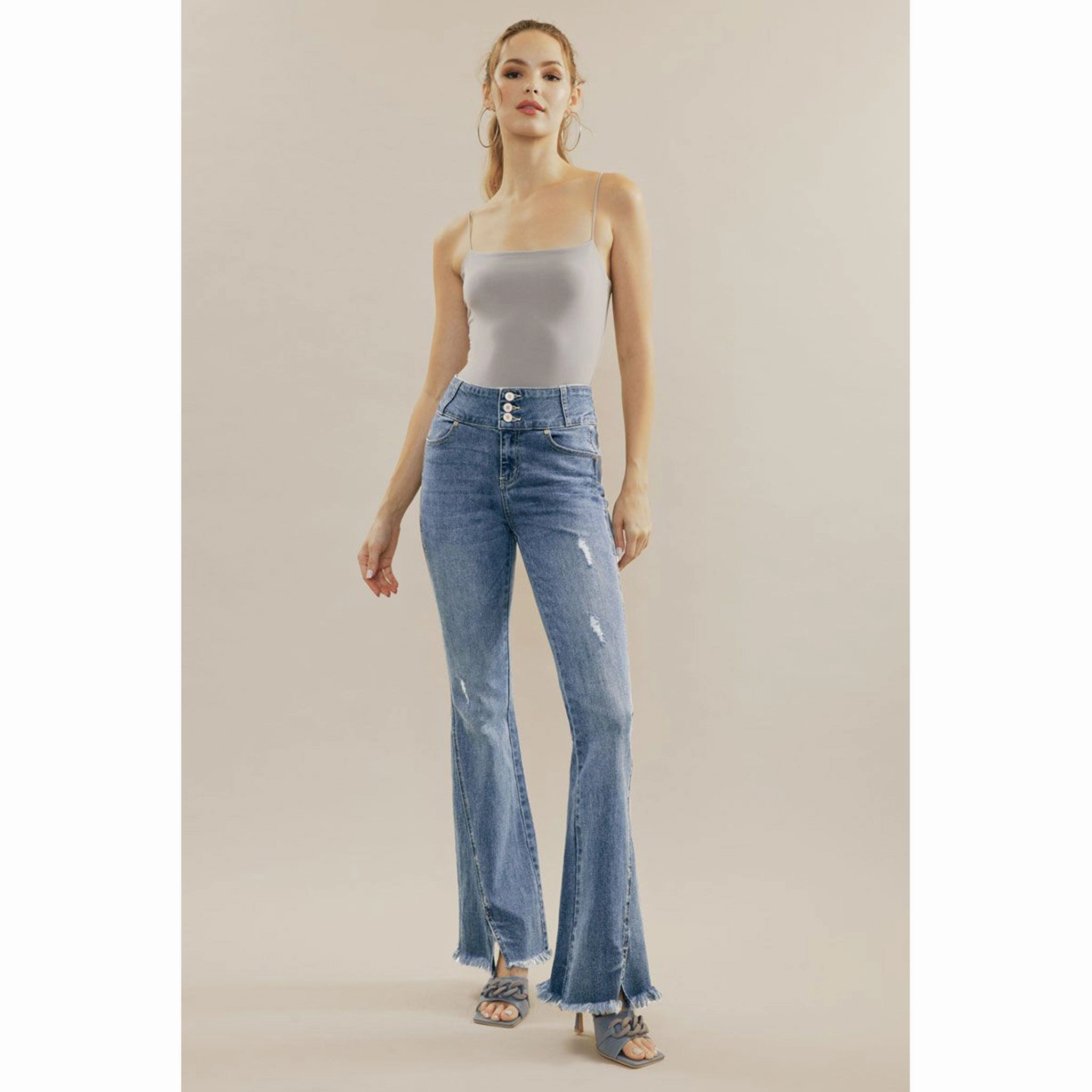 Kancan Miranda Ultra High Rise Flare Jeans Any Occasion Neutral design