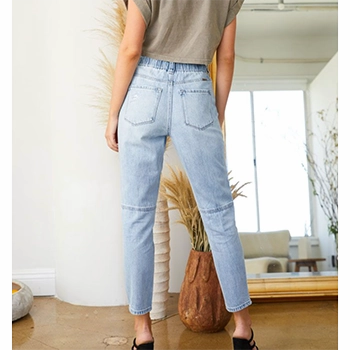 Casual Dressing KanCan Paper Bag Mom Jeans