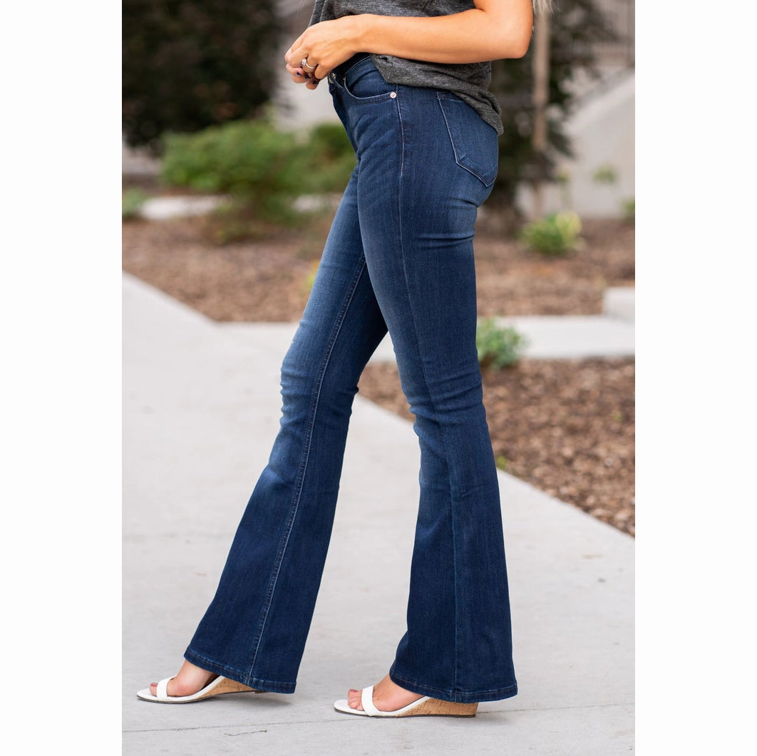Flattering Style KanCan Petite Mid Rise Flare Jean